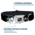 Load image into Gallery viewer, Dog Bone Seatbelt Buckle Collar - Star Black/Silver