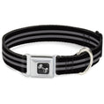 Load image into Gallery viewer, Dog Bone Seatbelt Buckle Collar - Stripe Black/Gray