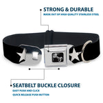 Dog Bone Seatbelt Buckle Collar - Star Black/White