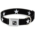 Dog Bone Seatbelt Buckle Collar - Star Black/White