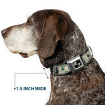 Dog Bone Seatbelt Buckle Collar - 100 Dollar Bills