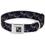 Dog Bone Seatbelt Buckle Collar - 3-D Glasses Black