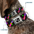 Load image into Gallery viewer, Dog Bone Seatbelt Buckle Collar - 3-D Glasses w/Stars Multi Color