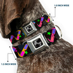 Dog Bone Seatbelt Buckle Collar - 3-D Glasses w/Stars Multi Color