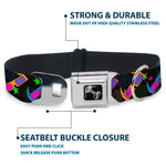 Dog Bone Seatbelt Buckle Collar - 3-D Glasses w/Stars Multi Color