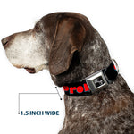 Buckle-Down Seatbelt Buckle Dog Collar - 99 PROBLEMS Black/Red