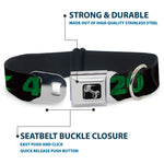 Buckle-Down Seatbelt Buckle Dog Collar - 420/Pot Leaf Black/Smoke/Green