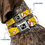 Buckle-Down Seatbelt Buckle Dog Collar - 40 Oz. Beer Bottles Yellow