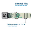 Load image into Gallery viewer, Dog Bone Seatbelt Buckle Collar - 100 Dollar Bill CLOSE-UP