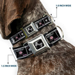 Dog Bone Seatbelt Buckle Collar - 100 Dollar Bill X-Ray Black/White