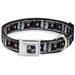 Dog Bone Seatbelt Buckle Collar - 100 Dollar Bill X-Ray Black/White