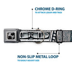 Dog Bone Seatbelt Buckle Collar - 100 Dollar Bill CLOSE-UP White/Black