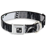 Dog Bone Seatbelt Buckle Collar - 100 Dollar Bill CLOSE-UP White/Black