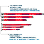 Dog Bone Seatbelt Buckle Collar - 'MERICA FUCK YEAH!/Star Red/Blue/White