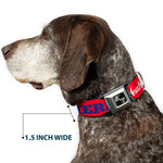 Dog Bone Seatbelt Buckle Collar - 'MERICA FUCK YEAH!/Star Red/Blue/White