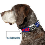 Dog Bone Seatbelt Buckle Collar - 'MERICA FUCK YEAH!/Star Blue/Red/White