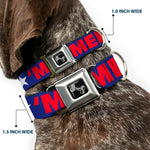 Dog Bone Seatbelt Buckle Collar - 'MERICA/Star Blue/Red/White