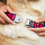 Dog Bone Seatbelt Buckle Collar - 'MERICA/Star Blue/Red/White