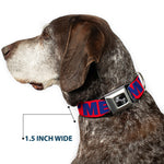 Dog Bone Seatbelt Buckle Collar - 'MERICA/Star Red/Blue/White