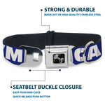 Dog Bone Seatbelt Buckle Collar - 'MERICA/USA Silhouette Blue/White/US Flag