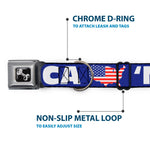 Dog Bone Seatbelt Buckle Collar - 'MERICA/USA Silhouette Blue/White/US Flag