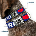 Load image into Gallery viewer, Dog Bone Seatbelt Buckle Collar - 'MERICA/USA Silhouette Blue/White/Red