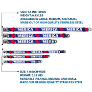 Dog Bone Seatbelt Buckle Collar - 'MERICA/USA Silhouette Blue/White/Red