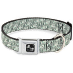 Dog Bone Seatbelt Buckle Collar - 100 Dollar Bill Old Series 2006 Repeat
