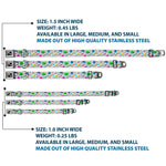 Dog Bone Black/Silver Seatbelt Buckle Collar - 90s Nineties Grid Pattern Vibrant Gray/Multi Color