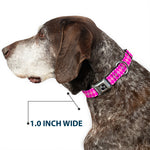 Dog Bone Seatbelt Buckle Collar - Argyle Pink/Fuchsia/Blue