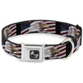 Load image into Gallery viewer, Dog Bone Seatbelt Buckle Collar - American Eagle Flags