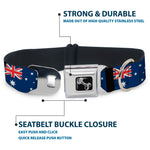Dog Bone Seatbelt Buckle Collar - Australia Flags