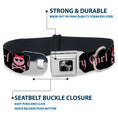 Load image into Gallery viewer, Dog Bone Seatbelt Buckle Collar - Angry Girl Black/Pink
