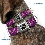 Dog Bone Seatbelt Buckle Collar - Angry Girl Purple/Pink