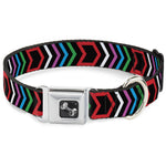 Dog Bone Seatbelt Buckle Collar - Arrows Black/Multi Color