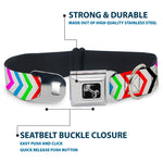 Dog Bone Seatbelt Buckle Collar - Arrows White/Multi Color