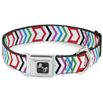 Dog Bone Seatbelt Buckle Collar - Arrows White/Multi Color