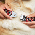 Load image into Gallery viewer, Dog Bone Seatbelt Buckle Collar - Americana Stars & Stripes Red/White/Blue/White