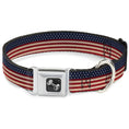 Load image into Gallery viewer, Dog Bone Seatbelt Buckle Collar - American Flag Stripe