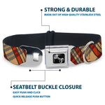 Dog Bone Seatbelt Buckle Collar - Americana Plaid X