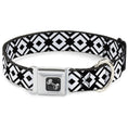 Load image into Gallery viewer, Dog Bone Seatbelt Buckle Collar - Aztec2 White/Black