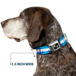 Dog Bone Seatbelt Buckle Collar - Anchor/Stripe Blues/White