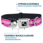 Dog Bone Seatbelt Buckle Collar - Anchor/Stripe Pinks/Purple