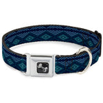 Dog Bone Seatbelt Buckle Collar - Aztec3 Blues