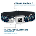 Load image into Gallery viewer, Dog Bone Seatbelt Buckle Collar - Aztec4 Blues/White/Gray