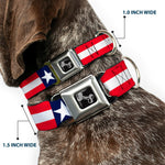 Dog Bone Seatbelt Buckle Collar - Americana Stars & Stripes