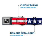 Dog Bone Seatbelt Buckle Collar - Americana Stars & Stripes