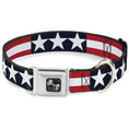 Load image into Gallery viewer, Dog Bone Seatbelt Buckle Collar - Americana Stars & Stripes