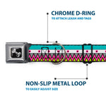 Dog Bone Seatbelt Buckle Collar - Aztec 14 Seafoam Green/White/Pink/Lime Green/Black