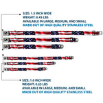 Dog Bone Seatbelt Buckle Collar - American Flag Vivid CLOSE-UP